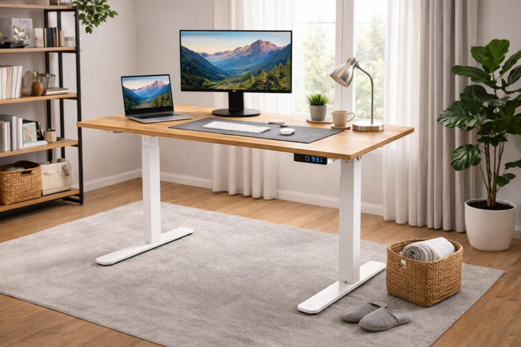 Home Ahrend bureau elektrisch met hoogteverstelling voor ergonomisch werken in zittende en staande positie